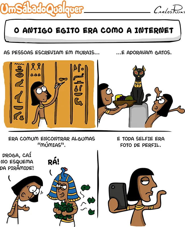 Tirinha sobre Egito Antigo